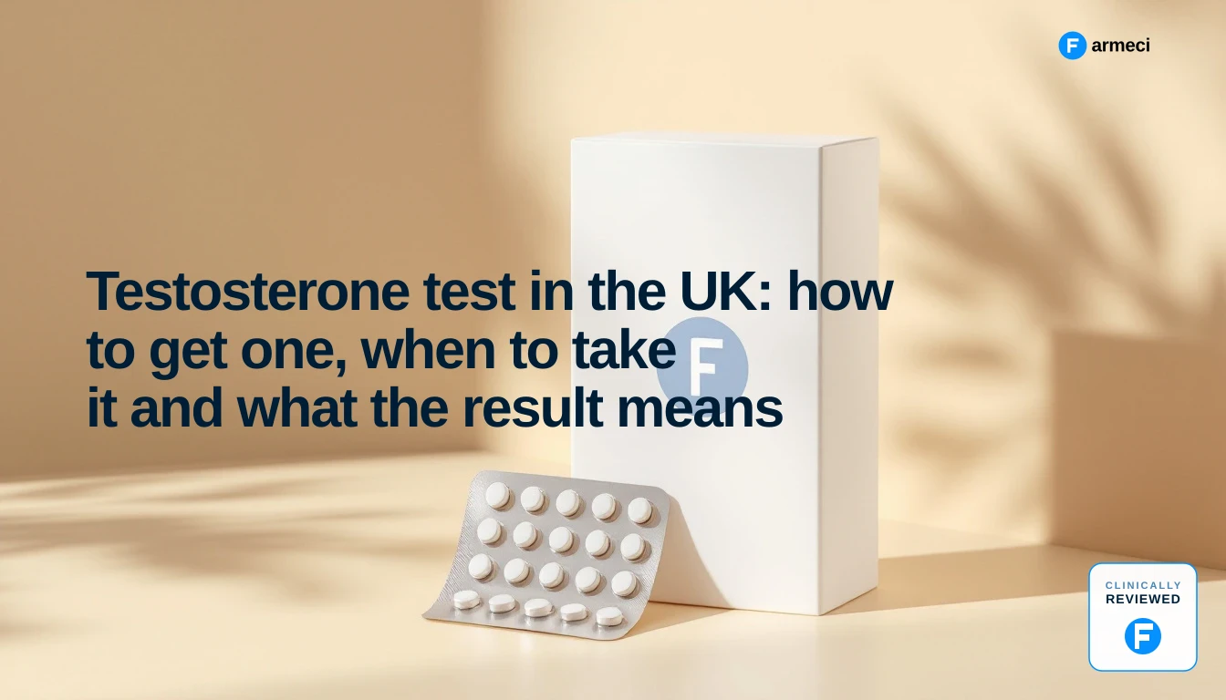 A UK man having a morning blood sample taken for a testosterone test in a clinical setting.