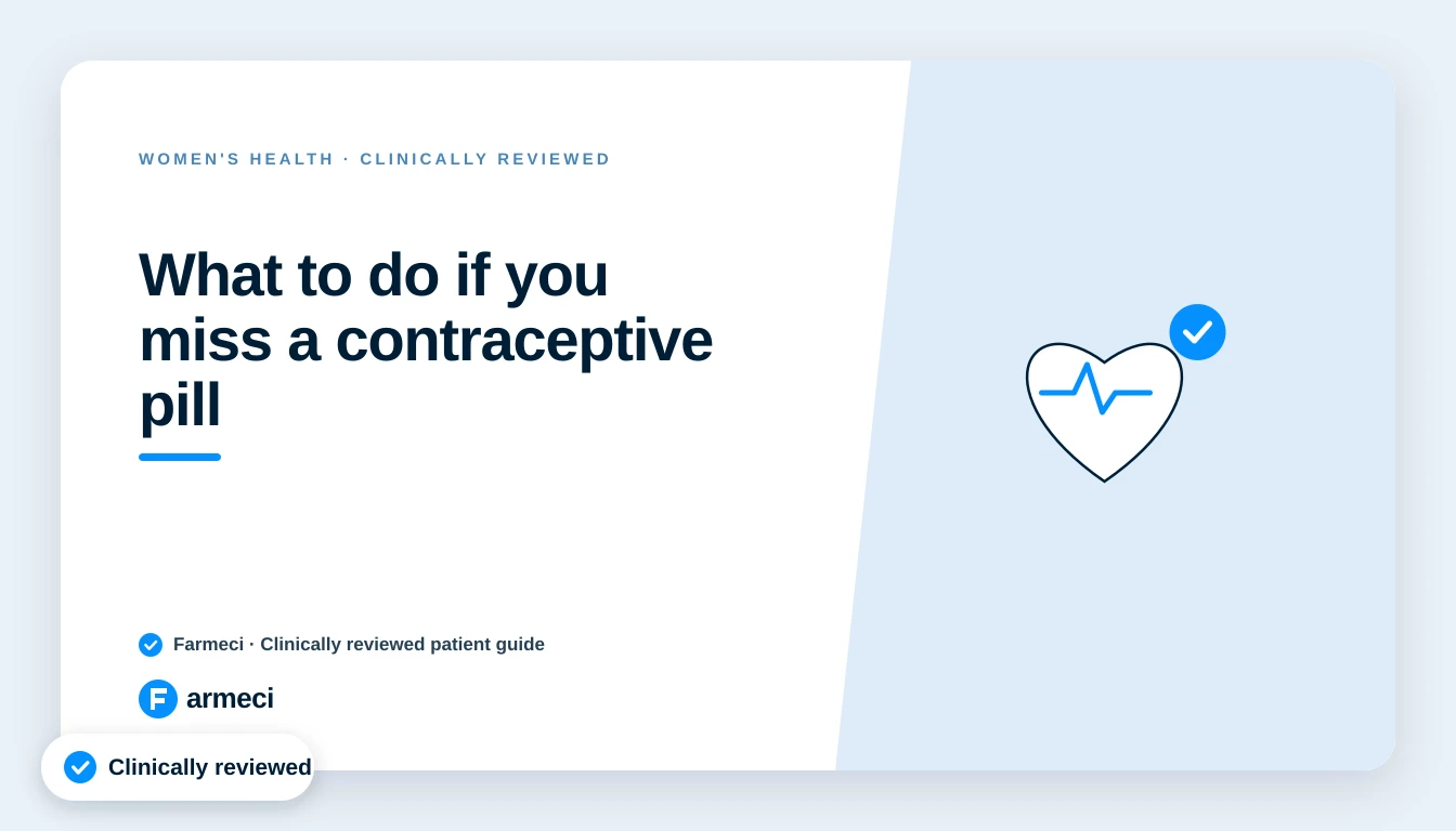 Editorial cover for Farmeci's guide on what to do if you miss a contraceptive pill